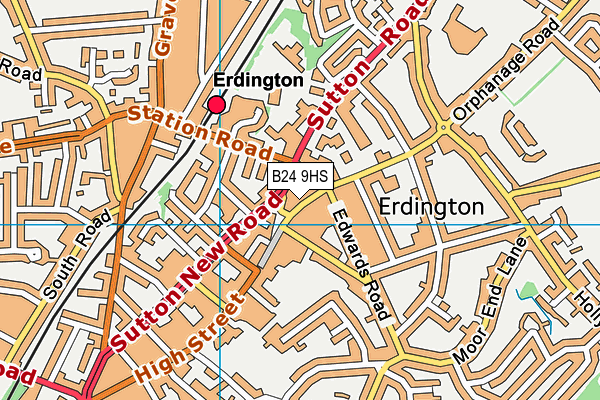 B24 9HS map - OS VectorMap District (Ordnance Survey)