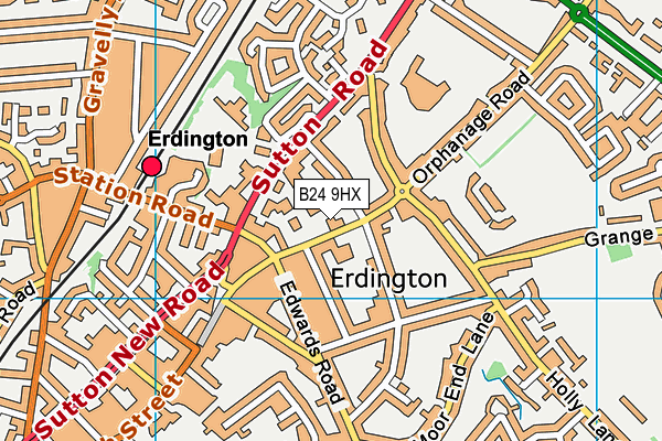 B24 9HX map - OS VectorMap District (Ordnance Survey)