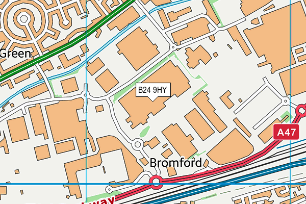 B24 9HY map - OS VectorMap District (Ordnance Survey)