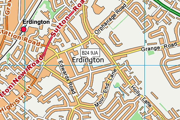 B24 9JA map - OS VectorMap District (Ordnance Survey)