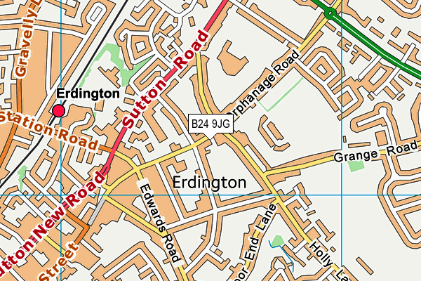 B24 9JG map - OS VectorMap District (Ordnance Survey)