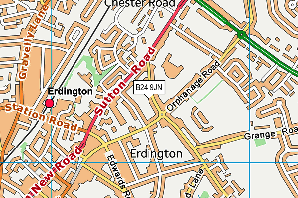 B24 9JN map - OS VectorMap District (Ordnance Survey)