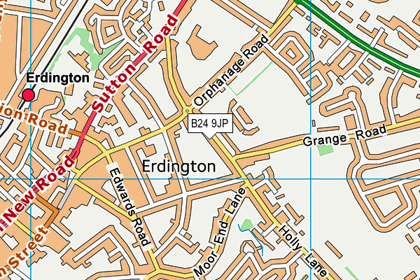 B24 9JP map - OS VectorMap District (Ordnance Survey)