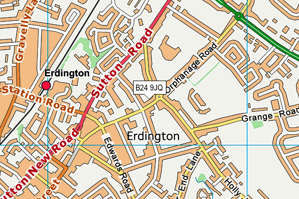 B24 9JQ map - OS VectorMap District (Ordnance Survey)