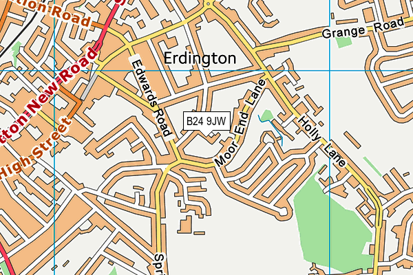 B24 9JW map - OS VectorMap District (Ordnance Survey)