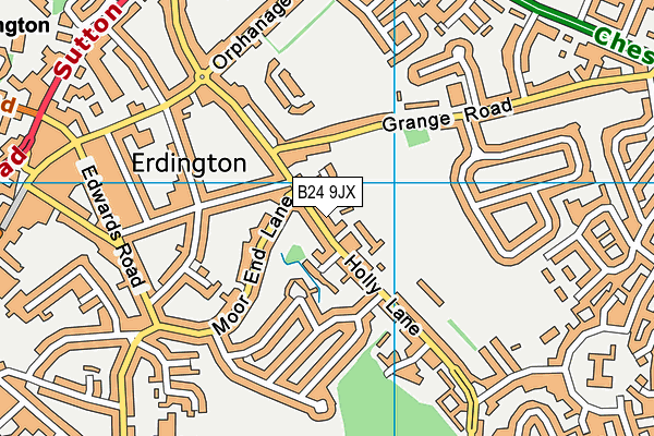 B24 9JX map - OS VectorMap District (Ordnance Survey)
