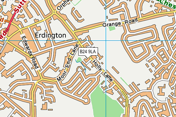 B24 9LA map - OS VectorMap District (Ordnance Survey)