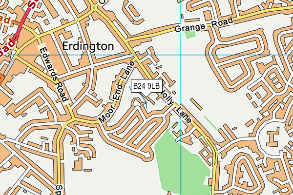 B24 9LB map - OS VectorMap District (Ordnance Survey)