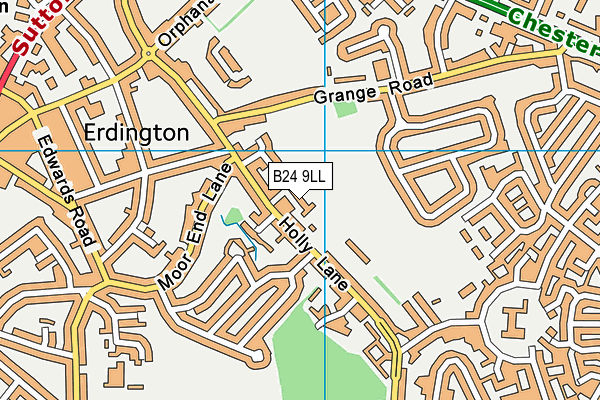 B24 9LL map - OS VectorMap District (Ordnance Survey)