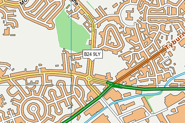 B24 9LY map - OS VectorMap District (Ordnance Survey)