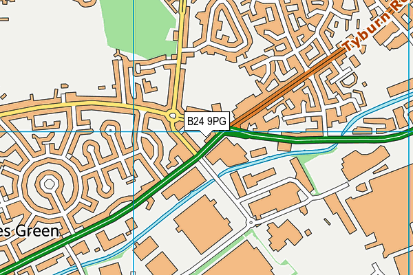 B24 9PG map - OS VectorMap District (Ordnance Survey)