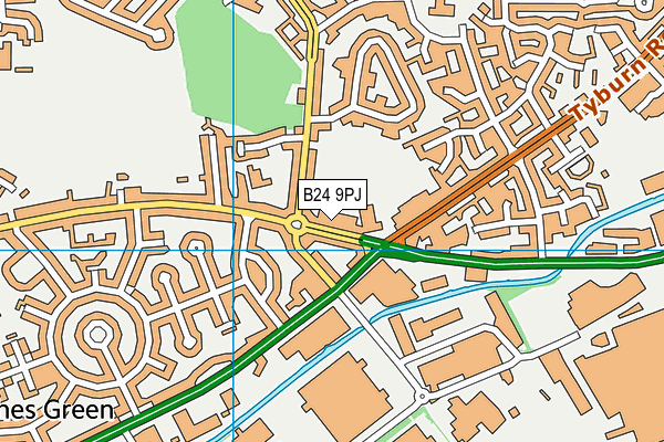 B24 9PJ map - OS VectorMap District (Ordnance Survey)