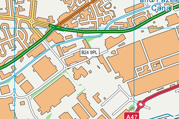 B24 9PL map - OS VectorMap District (Ordnance Survey)