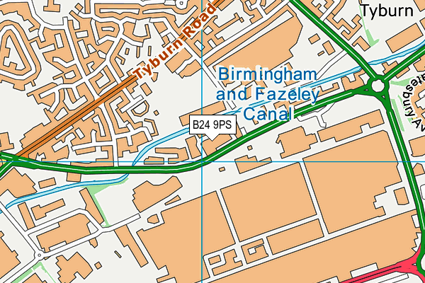 B24 9PS map - OS VectorMap District (Ordnance Survey)