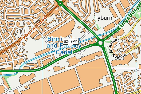 B24 9PY map - OS VectorMap District (Ordnance Survey)