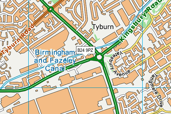 B24 9PZ map - OS VectorMap District (Ordnance Survey)