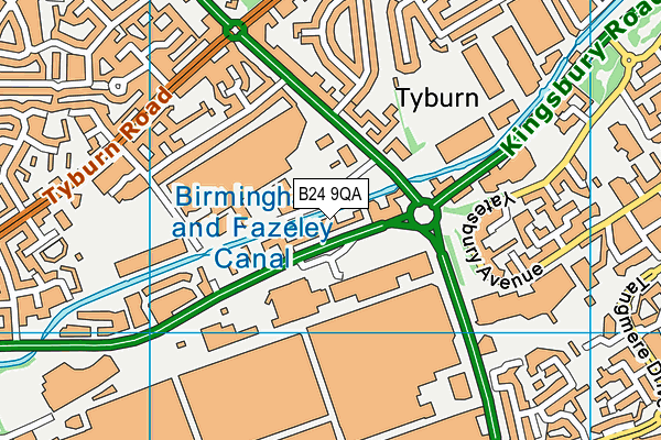 B24 9QA map - OS VectorMap District (Ordnance Survey)