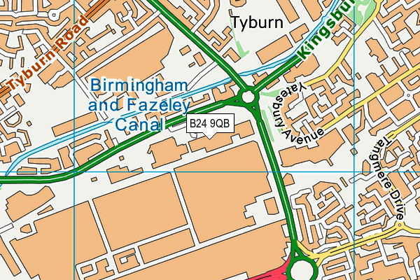 The Gym Group (Birmingham Kingsbury Road) map (B24 9QB) - OS VectorMap District (Ordnance Survey)