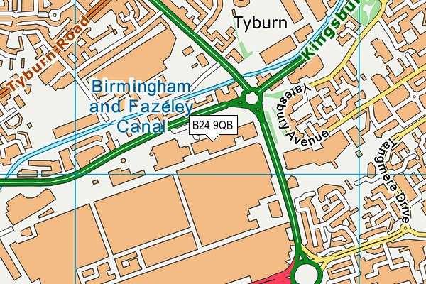 B24 9QB map - OS VectorMap District (Ordnance Survey)