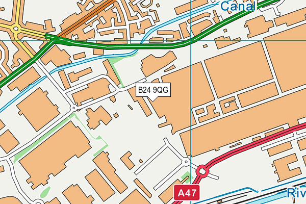 B24 9QG map - OS VectorMap District (Ordnance Survey)