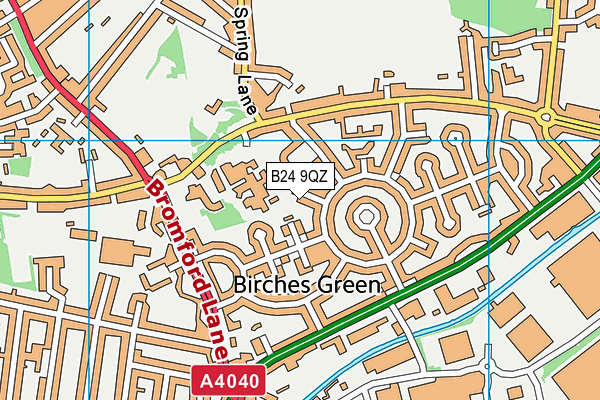 B24 9QZ map - OS VectorMap District (Ordnance Survey)