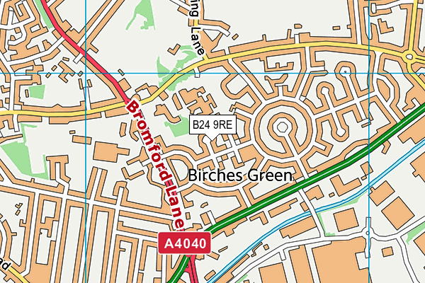 B24 9RE map - OS VectorMap District (Ordnance Survey)