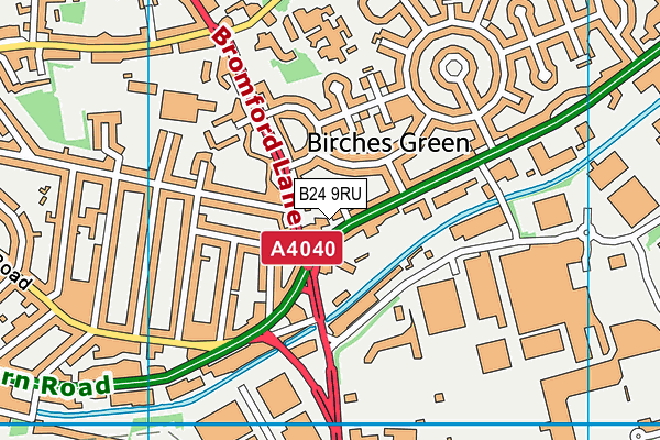 B24 9RU map - OS VectorMap District (Ordnance Survey)