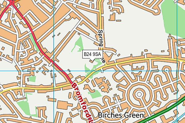 B24 9SA map - OS VectorMap District (Ordnance Survey)