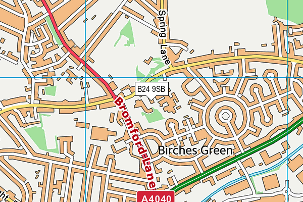 B24 9SB map - OS VectorMap District (Ordnance Survey)