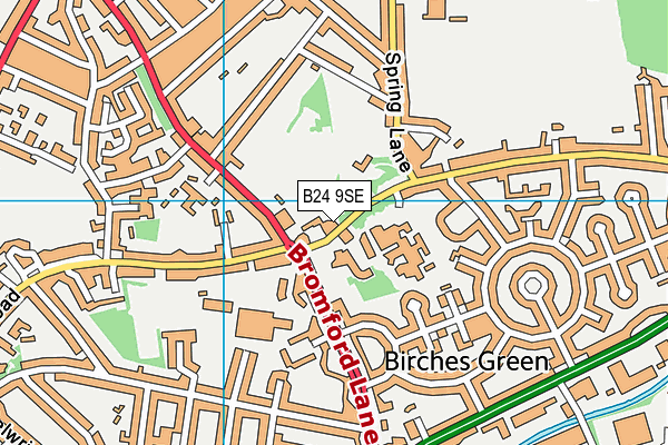 B24 9SE map - OS VectorMap District (Ordnance Survey)