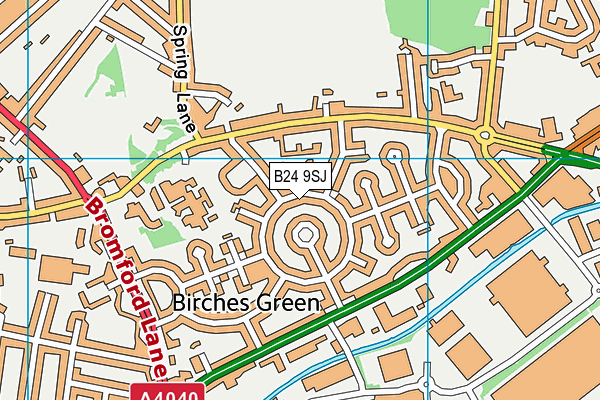 B24 9SJ map - OS VectorMap District (Ordnance Survey)