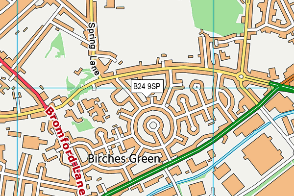 B24 9SP map - OS VectorMap District (Ordnance Survey)