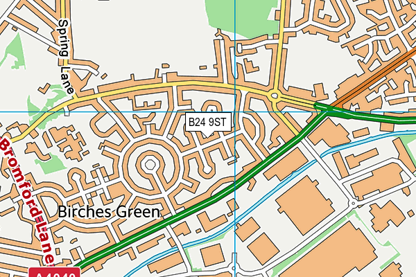 B24 9ST map - OS VectorMap District (Ordnance Survey)