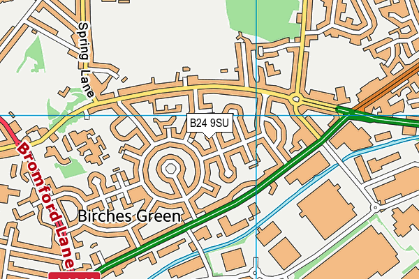 B24 9SU map - OS VectorMap District (Ordnance Survey)