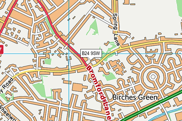 B24 9SW map - OS VectorMap District (Ordnance Survey)