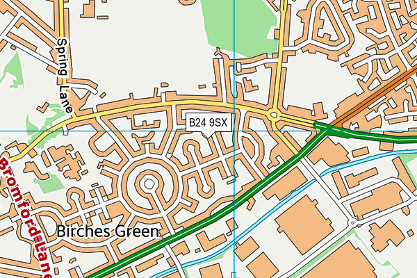 B24 9SX map - OS VectorMap District (Ordnance Survey)