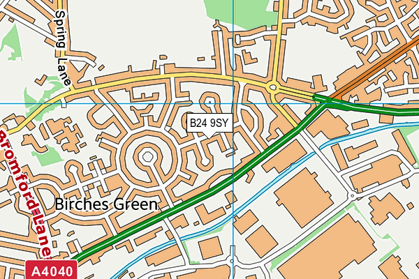 B24 9SY map - OS VectorMap District (Ordnance Survey)