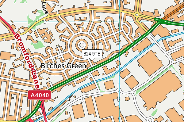 B24 9TE map - OS VectorMap District (Ordnance Survey)