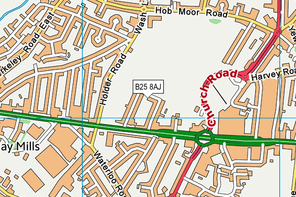 Henry Road map (B25 8AJ) - OS VectorMap District (Ordnance Survey)