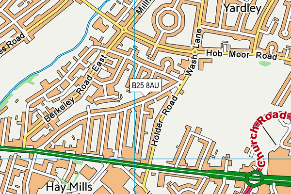 B25 8AU map - OS VectorMap District (Ordnance Survey)