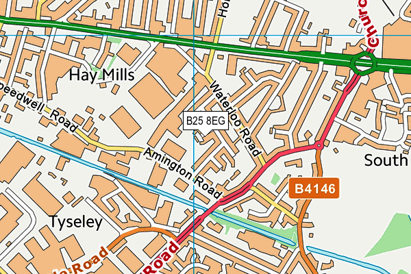 B25 8EG map - OS VectorMap District (Ordnance Survey)