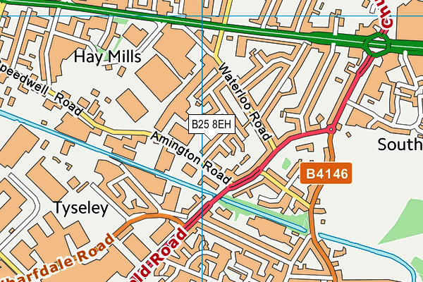 B25 8EH map - OS VectorMap District (Ordnance Survey)