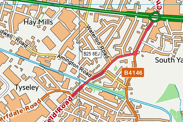 B25 8EJ map - OS VectorMap District (Ordnance Survey)