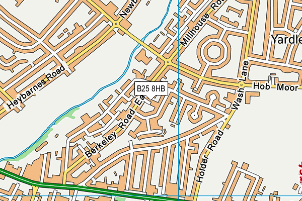 B25 8HB map - OS VectorMap District (Ordnance Survey)