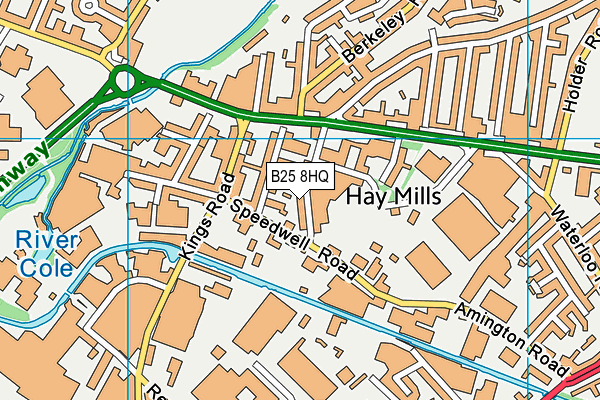 Redhill Primary School map (B25 8HQ) - OS VectorMap District (Ordnance Survey)