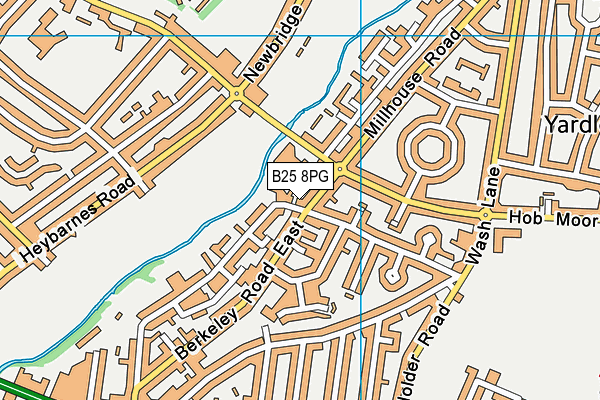B25 8PG map - OS VectorMap District (Ordnance Survey)