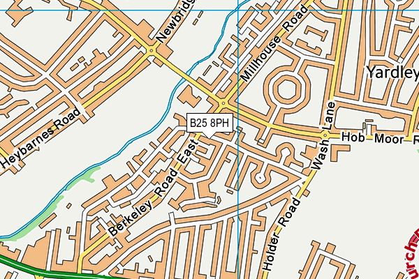 B25 8PH map - OS VectorMap District (Ordnance Survey)