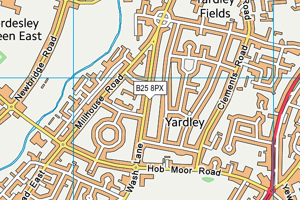 B25 8PX map - OS VectorMap District (Ordnance Survey)