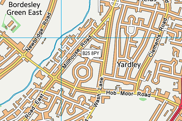 B25 8PY map - OS VectorMap District (Ordnance Survey)