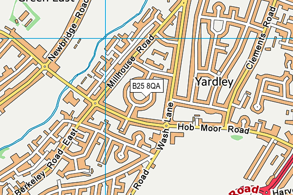 B25 8QA map - OS VectorMap District (Ordnance Survey)